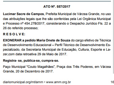 exoneração