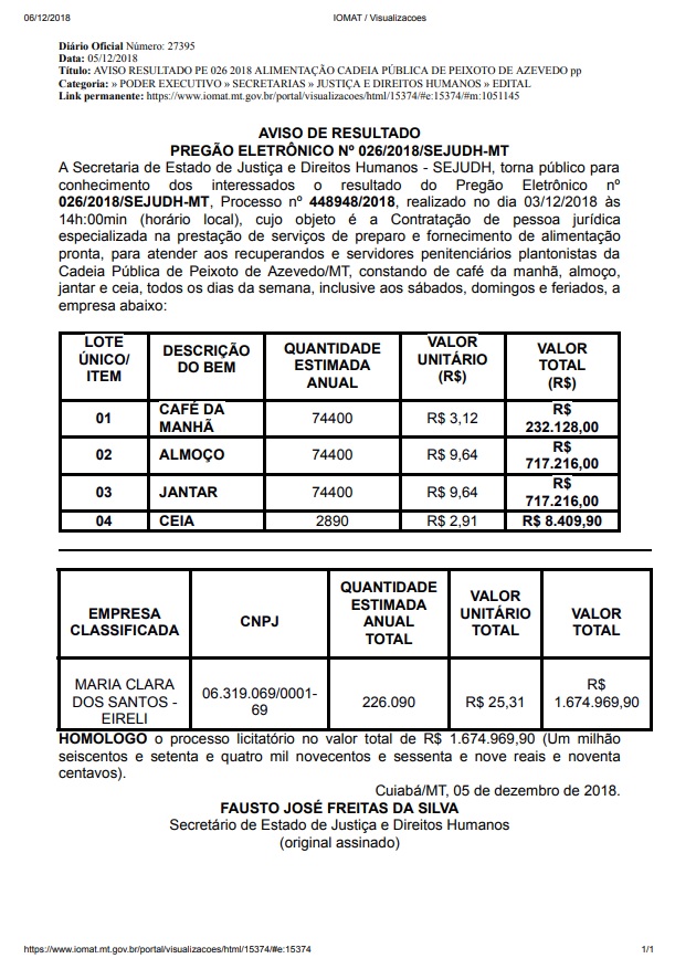 pregão cadeia